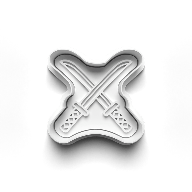 Samurai Japan Cookie Cutter Embosser Set of 4 Cutters & Stamps Biscuit Mould Debossed Sugar Biscuits