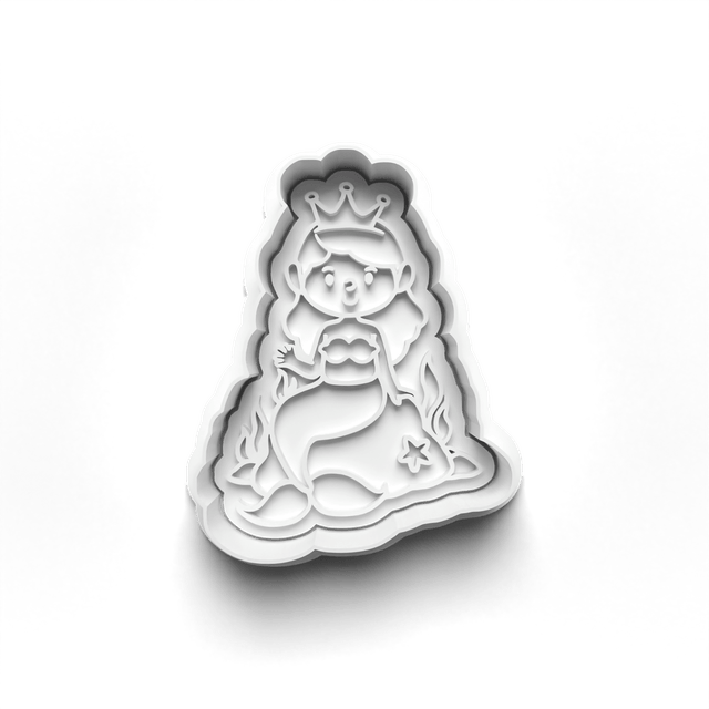 Mermaid Cookie Cutter Embosser Set of 4 Cutters & Stamps Biscuit Mould Debossed Sugar Biscuits