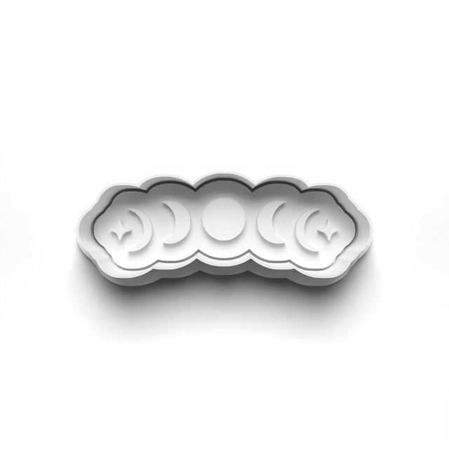 Moons Cookie Cutter Embosser Set of 4 Cutters & Stamps Biscuit Mould Debossed Sugar Biscuit