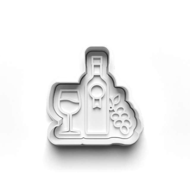 Alcohol Cookie Cutter Embosser Set of 4 Cutters & Stamps Biscuit Mould Debossed Sugar Biscuits