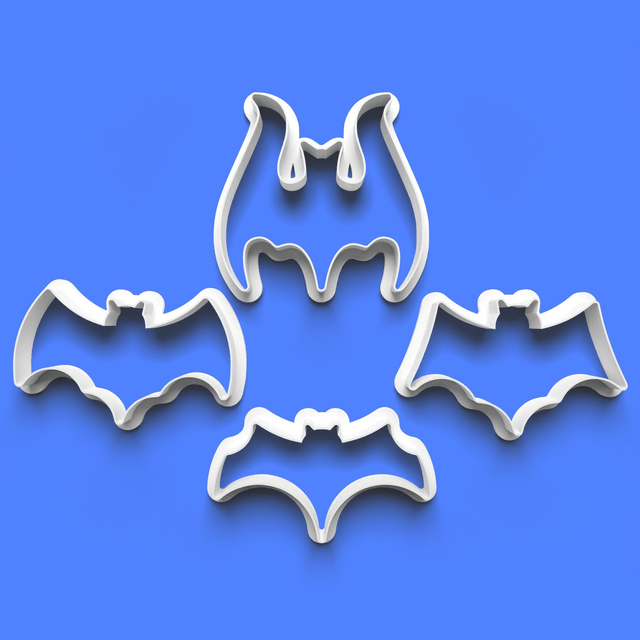 Halloween bats Cutter Embosser Set of 4 Cookie Cutters & Stamps Biscuit Mould Debossed