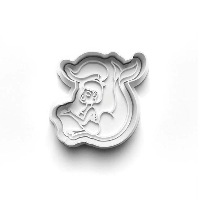 Mermaid Cookie Cutter Embosser Set of 4 Cutters & Stamps Biscuit Mould Debossed Sugar Biscuits
