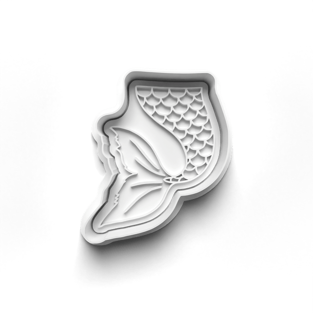 Mermaid Cookie Cutter Embosser Set of 4 Cutters & Stamps Biscuit Mould Debossed Sugar Biscuits