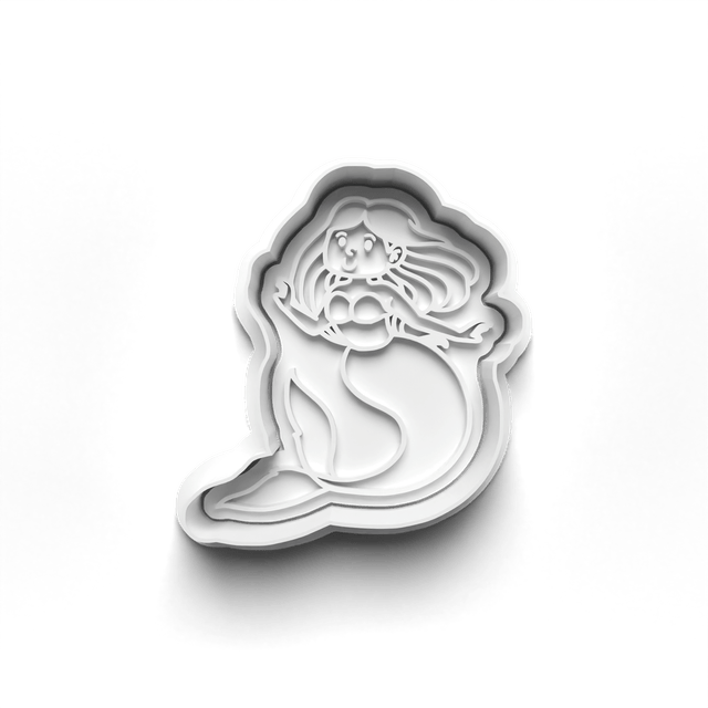 Mermaid Cookie Cutter Embosser Set of 4 Cutters & Stamps Biscuit Mould Debossed Sugar Biscuits