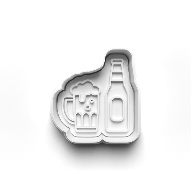 Alcohol Cookie Cutter Embosser Set of 4 Cutters & Stamps Biscuit Mould Debossed Sugar Biscuits