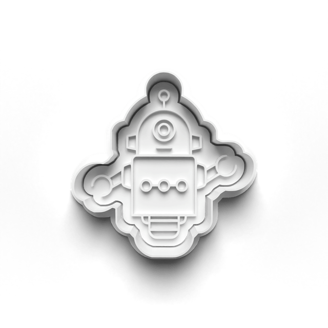 Robots Cookie Cutter Embosser Set of 4 Cutters & Stamps Biscuit Mould Debossed Sugar Biscuits