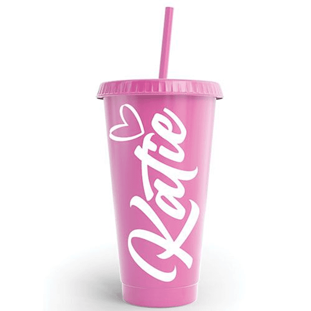 Name &amp; Heart Cold Cup Tumbler Custom Personalised Name Birthday Wedding &amp; Party&#039;s